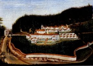 Italie : Image du XIXe s. du Monastero dell’Assunta Incoronata - Famille Monastique de Bethléem de l’Assomption de la Vierge et de saint Bruno (Monte Corona -Umbertide)